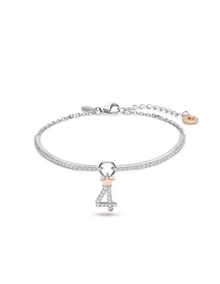 Bracciale Numero 4 Argento 925‰ Rosé con Zirconi | BRA206