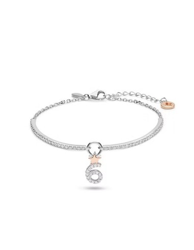 Bracciale Numero 6 Argento 925‰ Rosé con Zirconi | BRA208