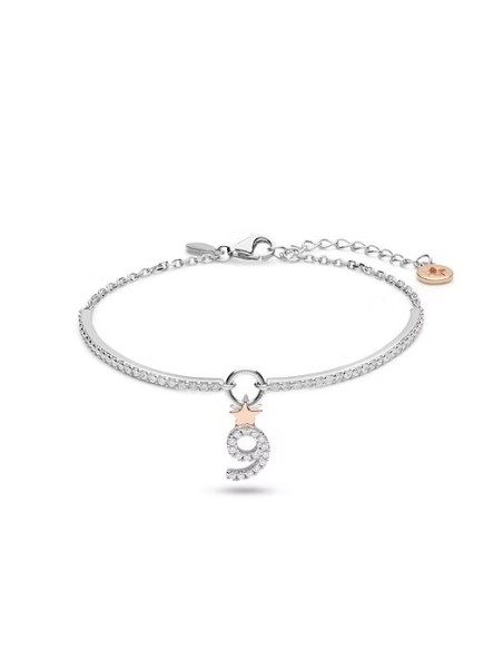 Bracciale Numero 9 Argento 925‰ Rosé con Zirconi | BRA211