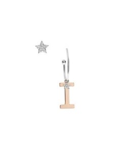 Orecchini Lettera I Argento 925‰ Rosé con Zirconi | ORA156