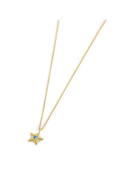 Collana Marlù Stella Oro – Con Zircone Azzurro Regolabile