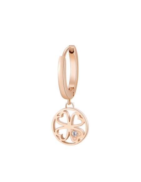 Orecchino Quadrifoglio Rosè Brosway Chakra Acciaio | BHKE003