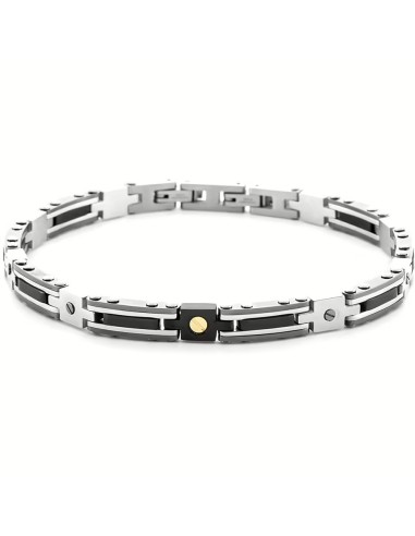 Bracciale Rigido Uomo 4US Cesare Paciotti Oro 18kt Spinelli Neri | 4UBR6954