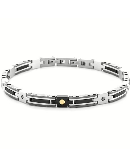 Bracciale Rigido Uomo 4US Cesare Paciotti Oro 18kt Spinelli Neri | 4UBR6954