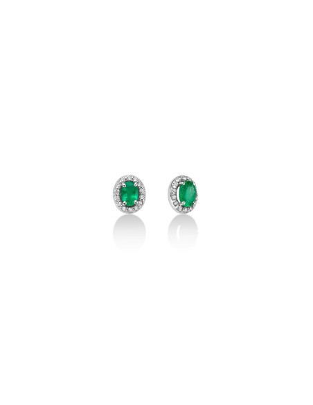 Orecchini Smeraldo e Diamanti in Oro Bianco – Acquista Online